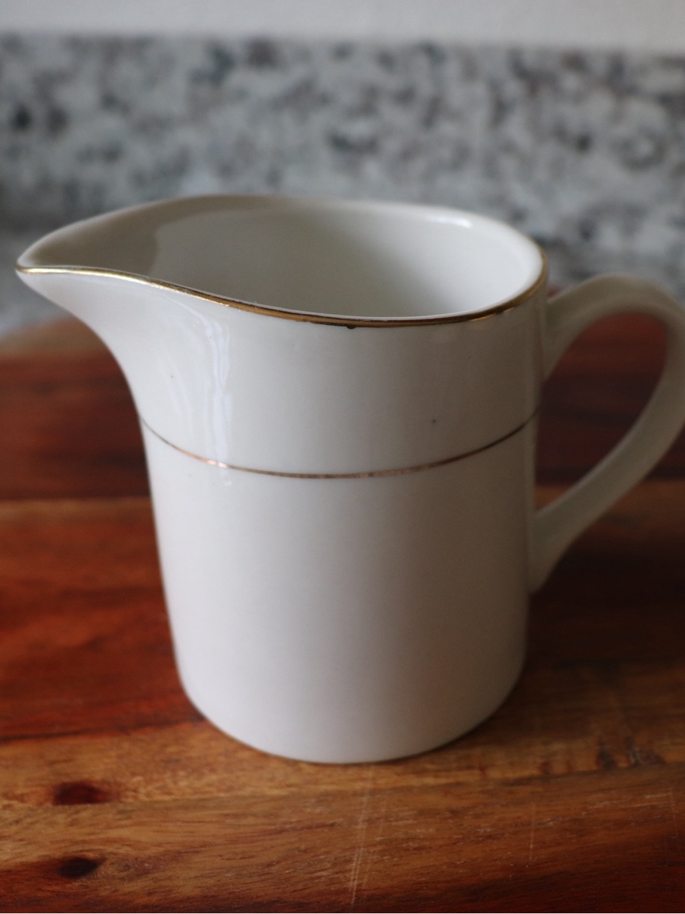Royal Norfolk White Porcelain Creamer with Gold Trim